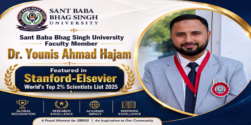 Dr. Younis Ahmad Hajam Featured in Stanford-Elsevier World's Top 2% Scientists List 2025